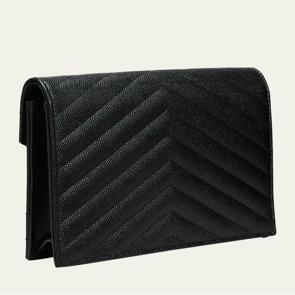 YSL Monogram Small Wallet on Chain in Grained Leather - Picture 4 of 6